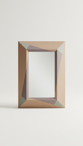 Sandstone Geometric Frame Mirror