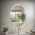 Modern Frameless Beveled Oval Wall Bathroom / Vanity Mirror