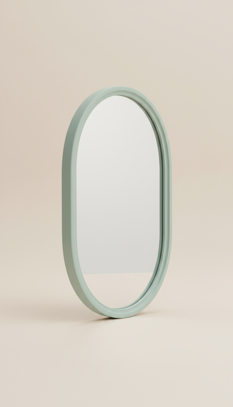 Celadon Mist Oval Mirror